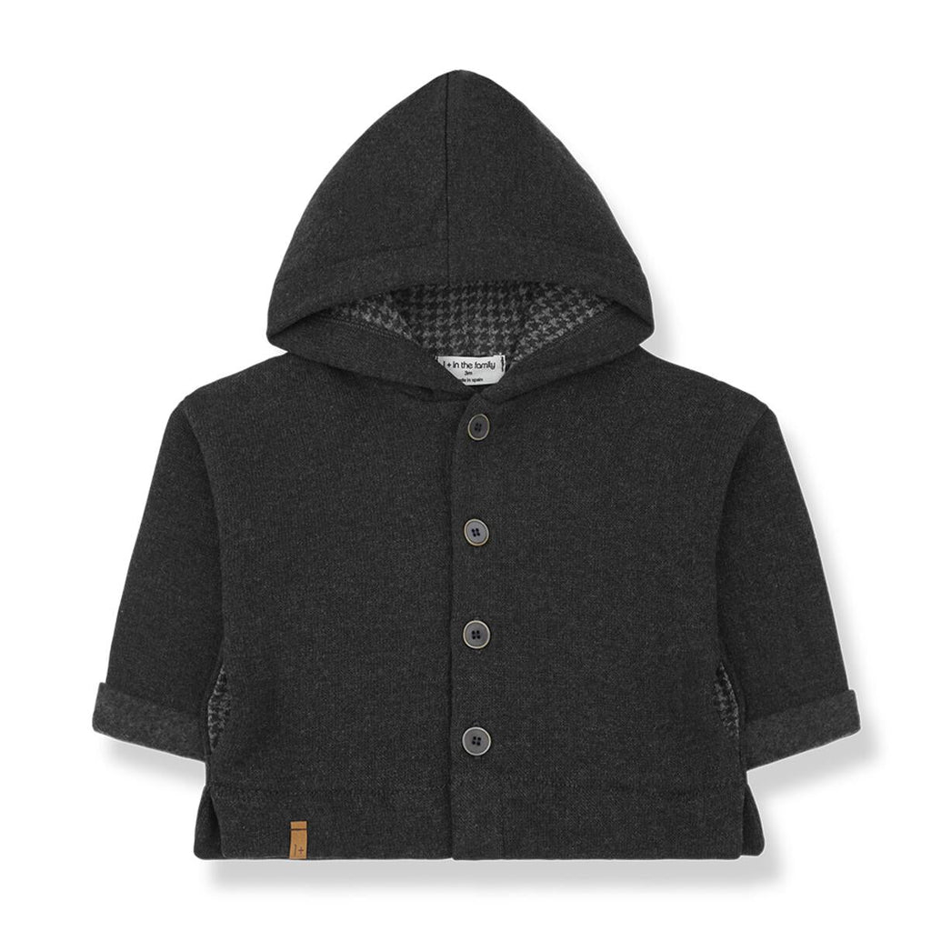 1+ In The Family - Hooded Jacket - Anthracite-Sweaters + Cardigans + Jackets-0-3M-Posh Baby