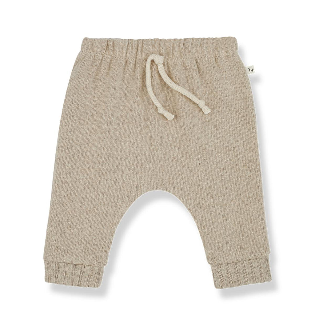 1+ In The Family - Knit Drawstring Pant - Beige-Bottoms-Newborn-Posh Baby