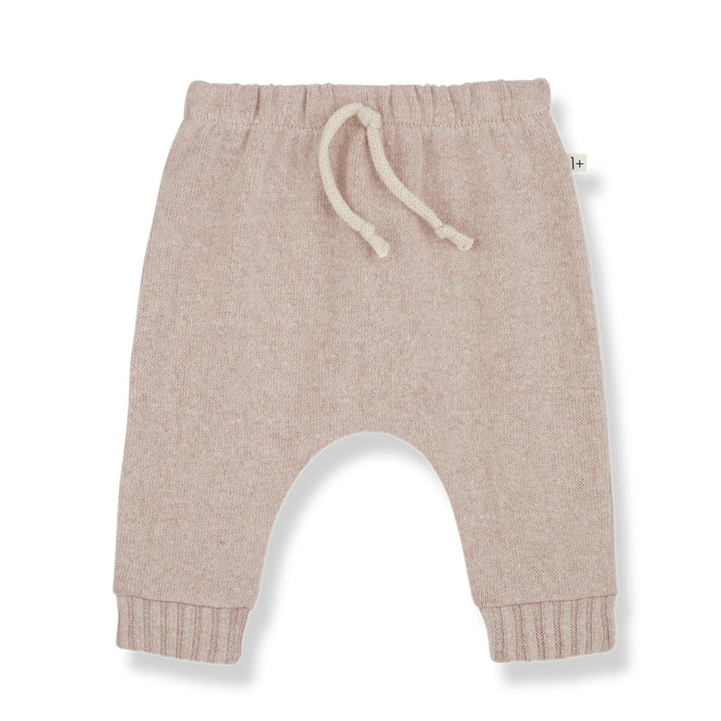 1+ In The Family - Knit Drawstring Pant - Seashell-Bottoms-Newborn-Posh Baby