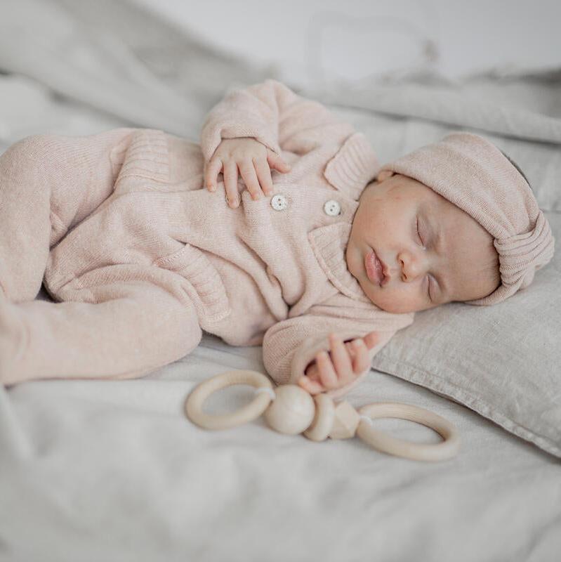 1+ In The Family - Knit Pocket Footie - Seashell-Footies + Rompers (Fashion)-Newborn-Posh Baby