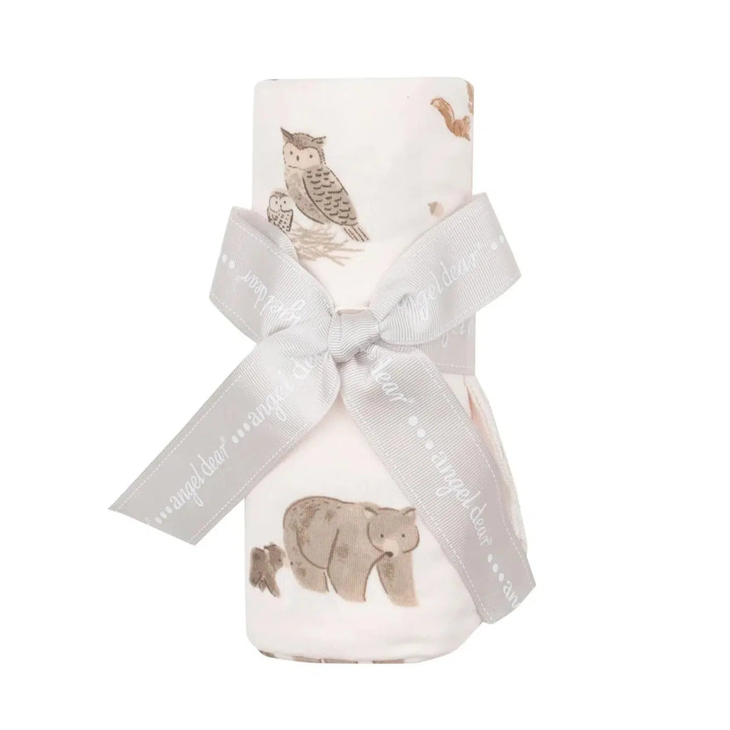 Angel Dear - Bamboo Swaddle - Woodland Animals Pink-Swaddle Blankets-Posh Baby