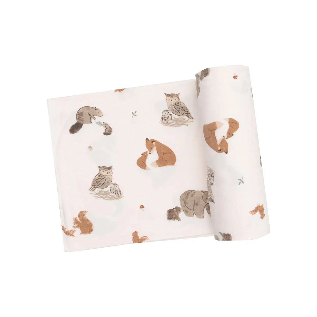 Angel Dear - Bamboo Swaddle - Woodland Animals Pink-Swaddle Blankets-Posh Baby