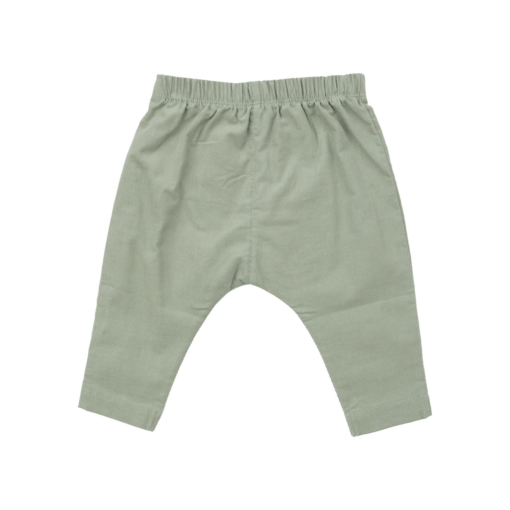 Angel Dear - Organic Corduroy Drop Crotch Jogger - Desert Sage-Bottoms-3-6M-Posh Baby