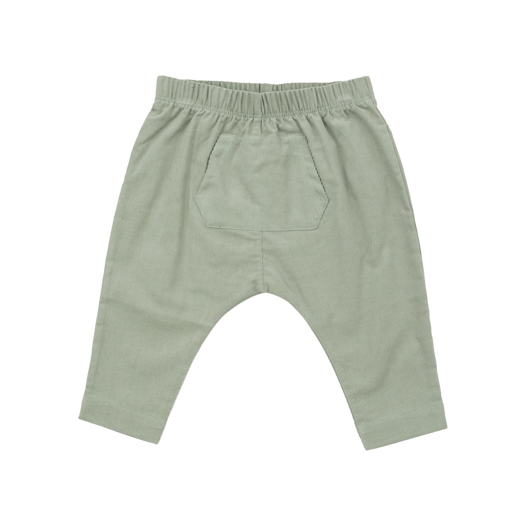 Angel Dear - Organic Corduroy Drop Crotch Jogger - Desert Sage-Bottoms-3-6M-Posh Baby