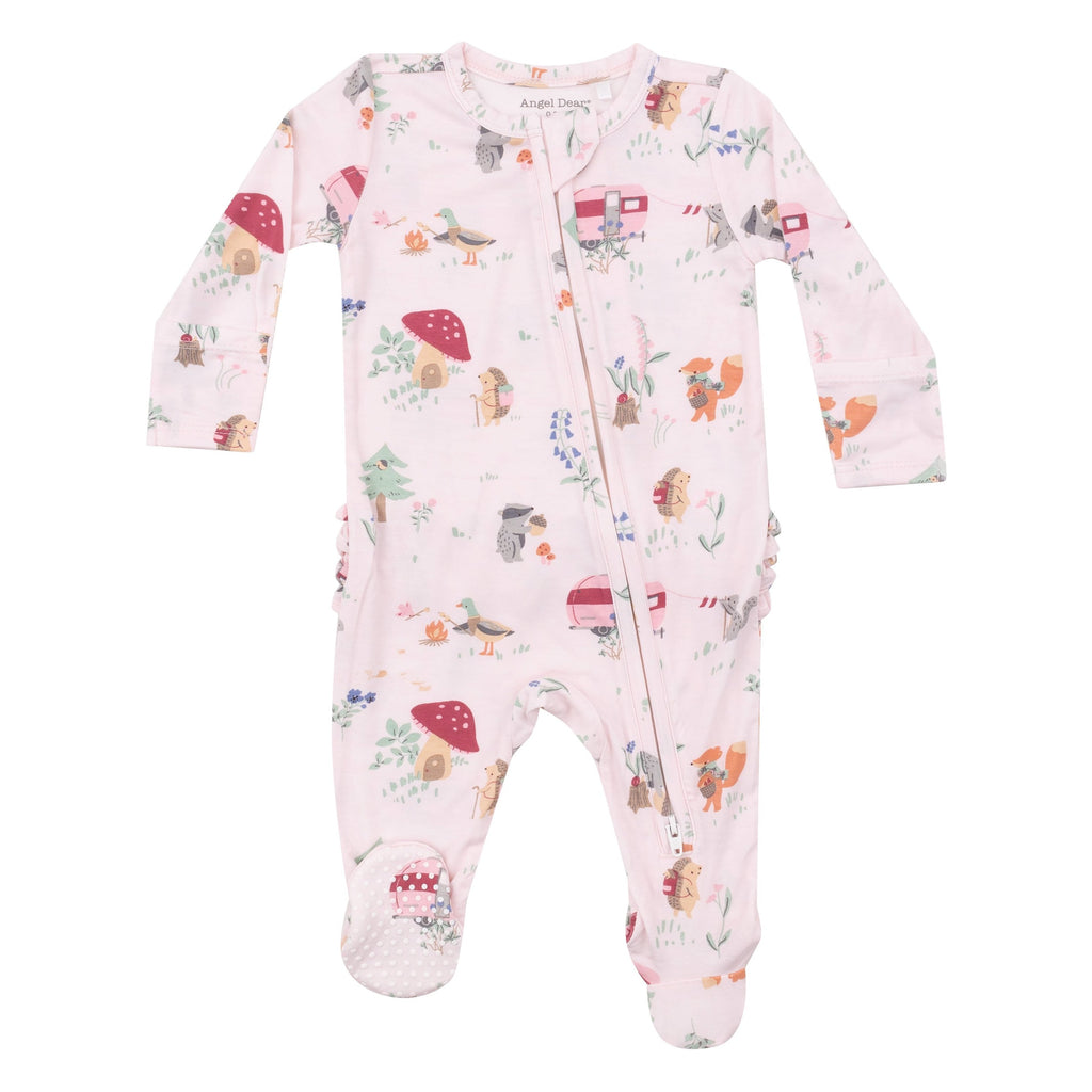 Angel Dear - Two-Way Zipper Footie - Animal Campers-Footies + Rompers (Basic)-Newborn-Posh Baby