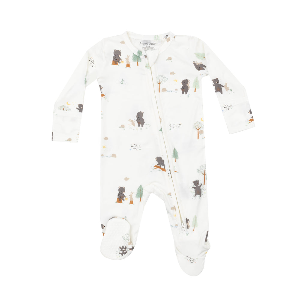 Angel Dear - Two-Way Zipper Footie - Bear + Bunny Adventures-Footies + Rompers (Basic)-9-12M-Posh Baby