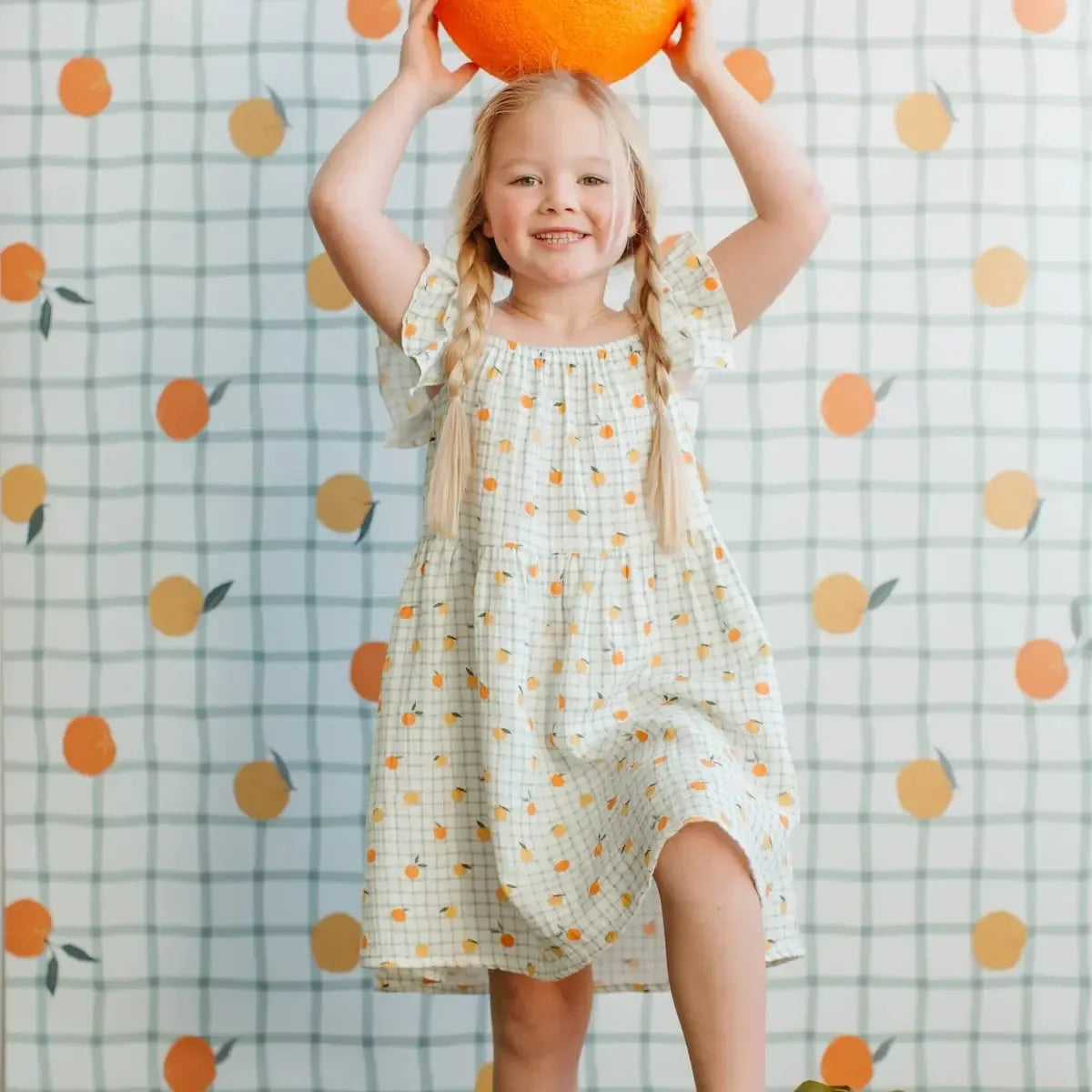 Apple Park Organic Flutter Strap Sundress Gingham Grove