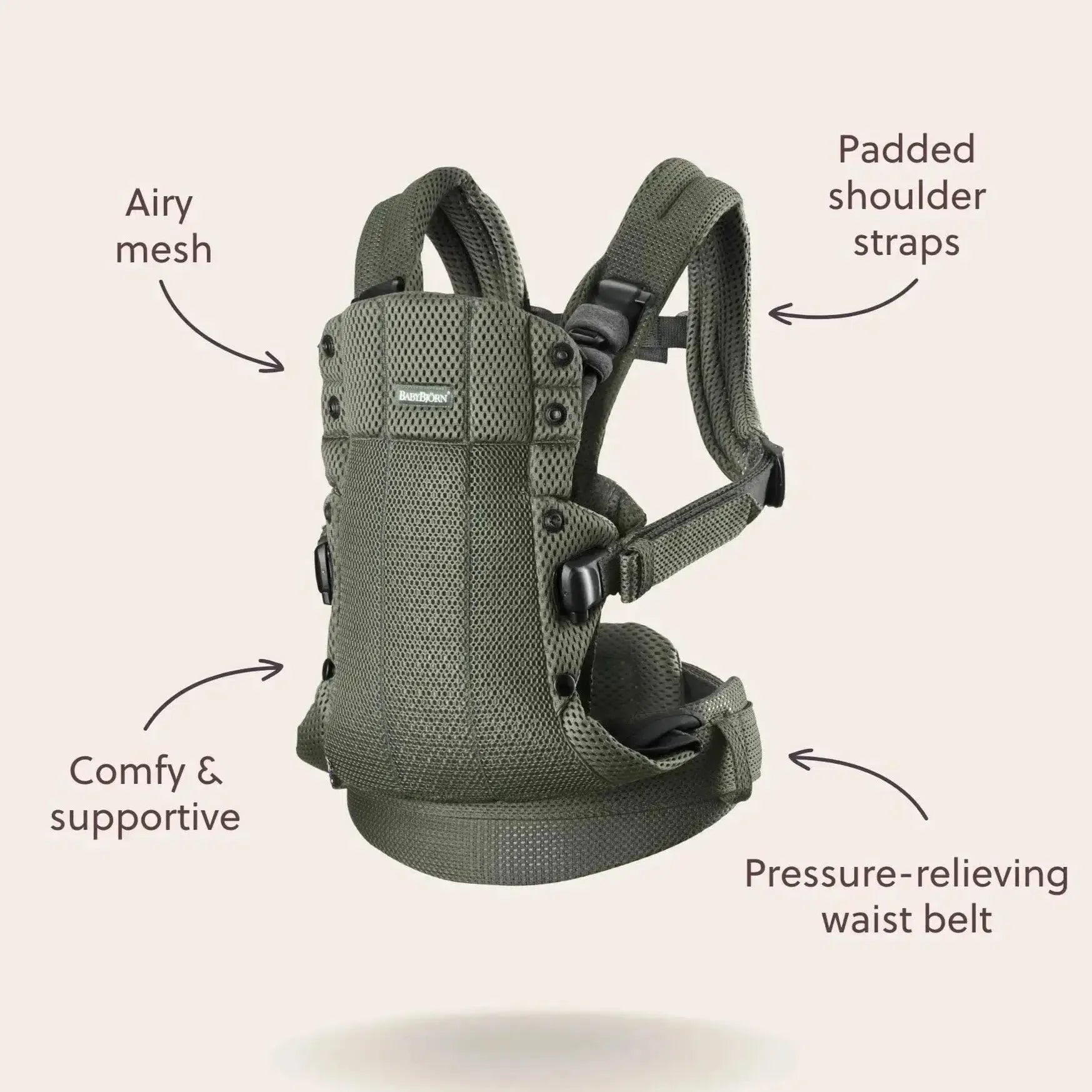 BabyBjörn Carrier Harmony Dark Green 3D Mesh | Posh Baby