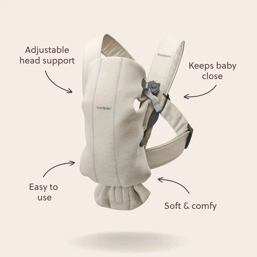 Baby Bjorn - Baby Carrier Mini - Beige 3D Jersey-Baby Carriers-Posh Baby