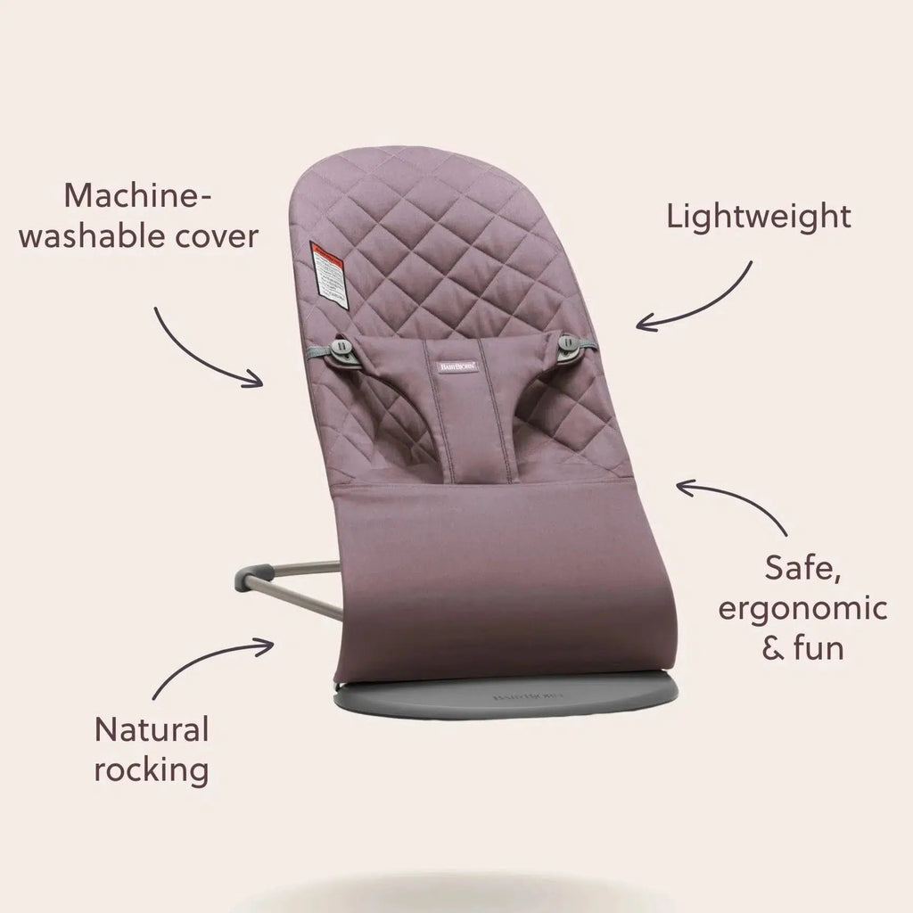 Baby Bjorn - Bouncer Bliss Melange - Light Grey-Bouncers + Loungers-Posh Baby