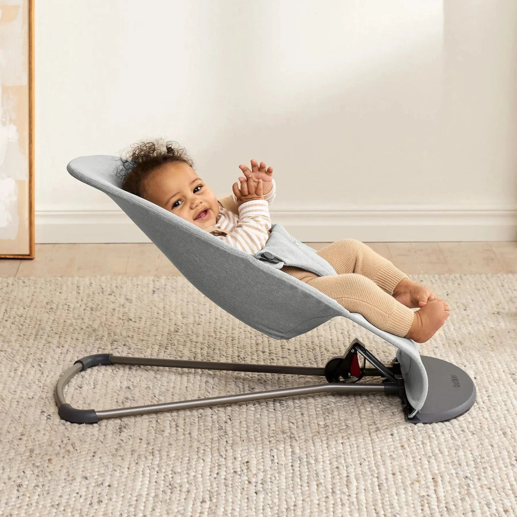 Baby Bjorn - Bouncer Bliss Melange - Light Grey-Bouncers + Loungers-Posh Baby