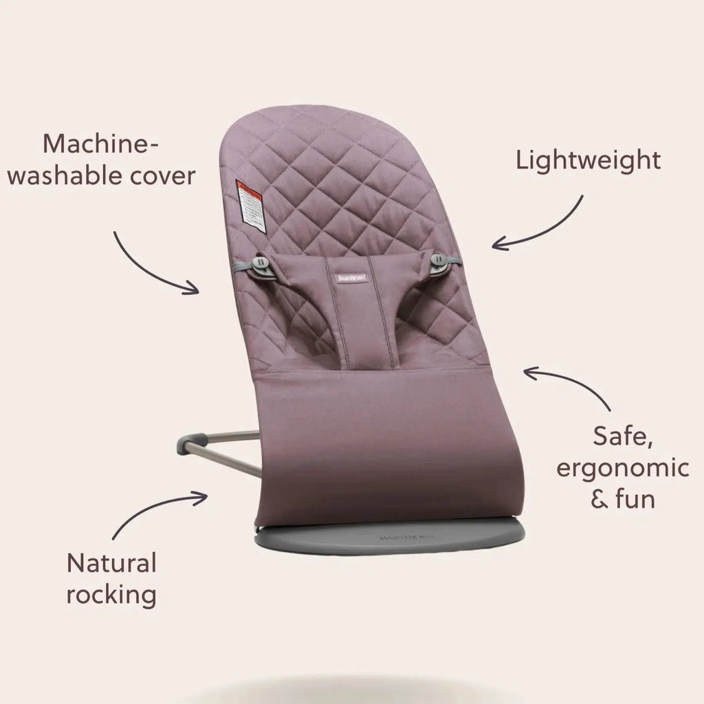 Baby Bjorn - Bouncer Bliss Melange - Light Pink-Bouncers + Loungers-Posh Baby