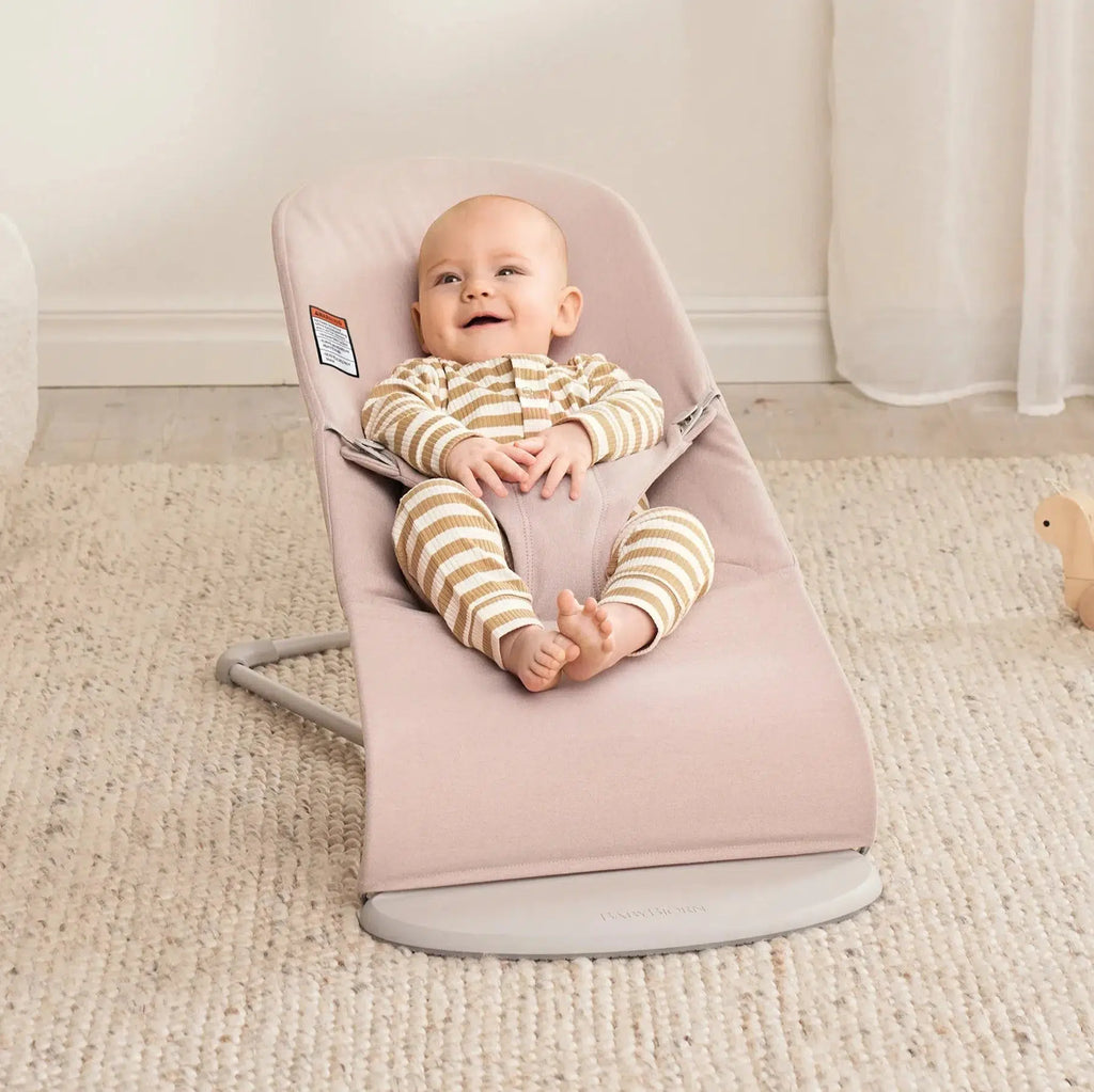 Baby Bjorn - Bouncer Bliss Melange - Light Pink-Bouncers + Loungers-Posh Baby