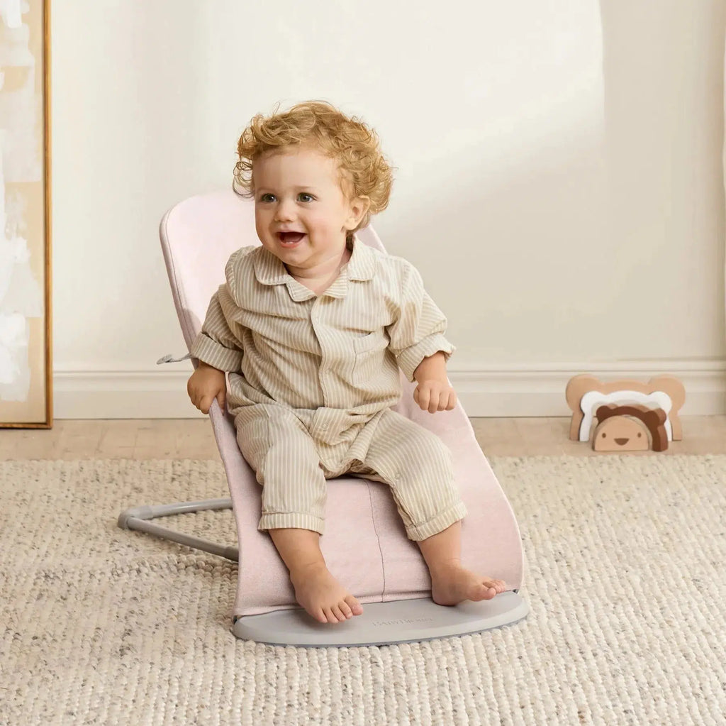 Baby Bjorn - Bouncer Bliss Melange - Light Pink-Bouncers + Loungers-Posh Baby