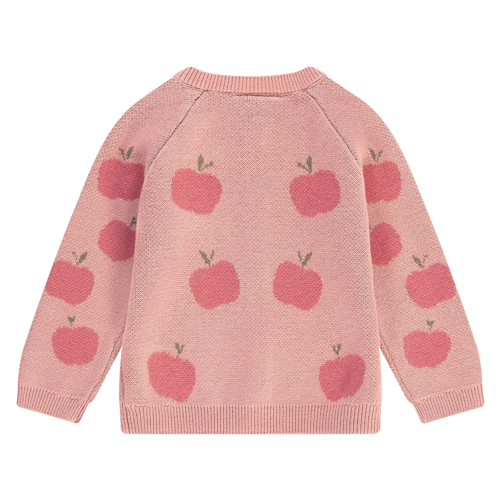 Babyface - Button-Up Cardigan - Pink Apples-Sweaters + Cardigans + Jackets-0-3M-Posh Baby