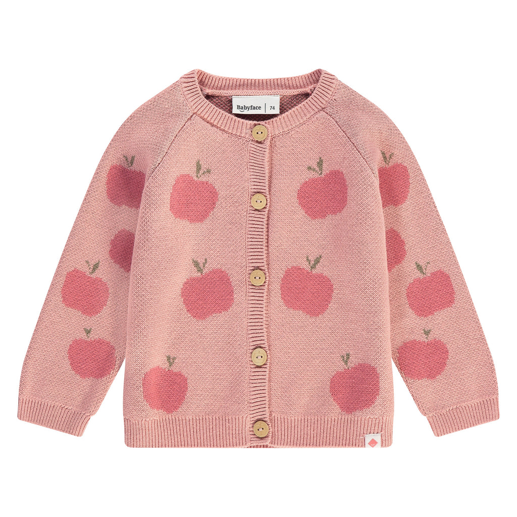 Babyface - Button-Up Cardigan - Pink Apples-Sweaters + Cardigans + Jackets-0-3M-Posh Baby