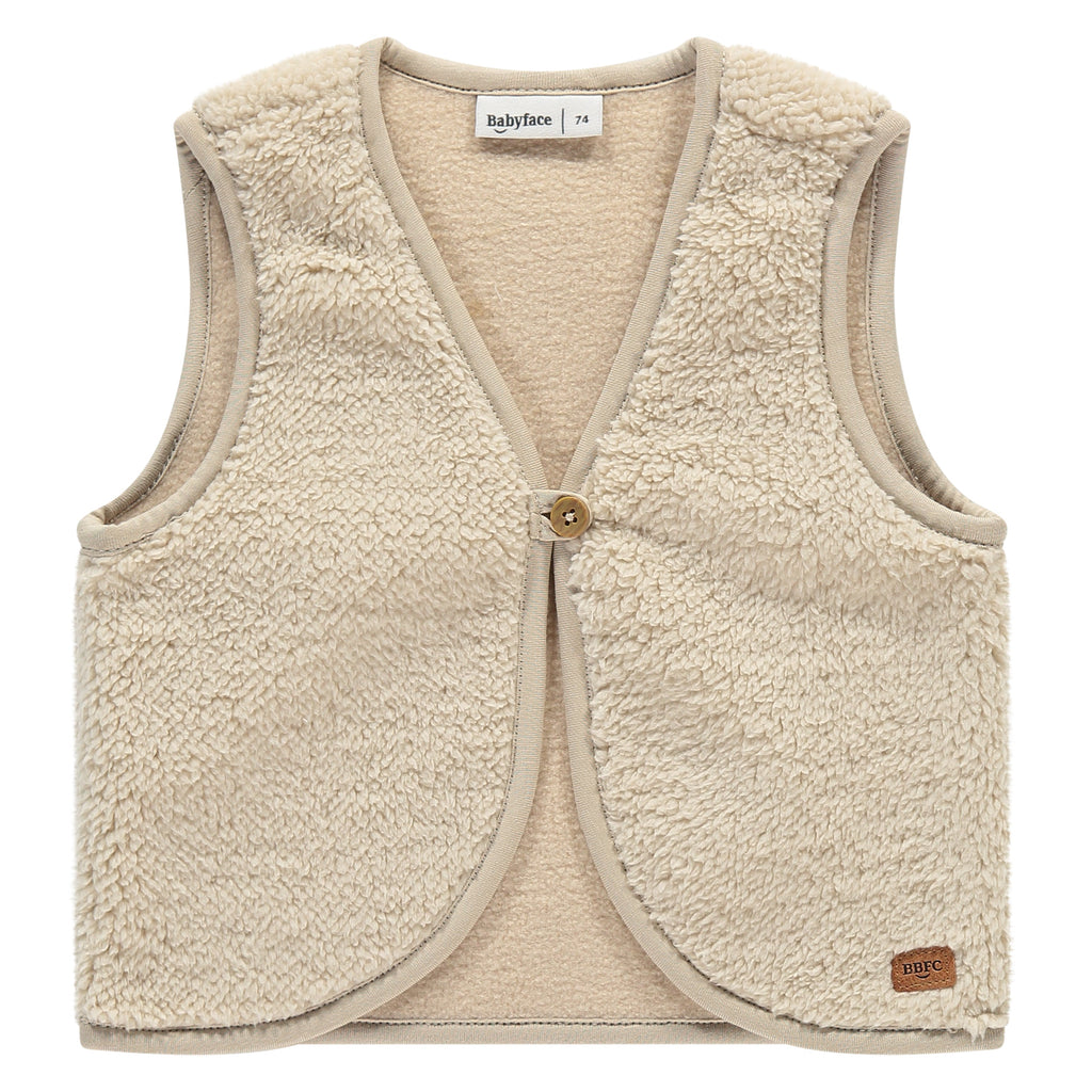 Babyface - Button Vest - Beige-Coats + Outerwear-0-3M-Posh Baby