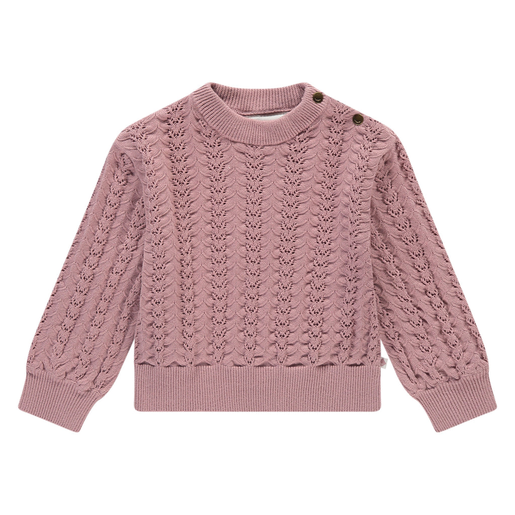 Babyface - Knit Pullover - Dusty Rose-Sweaters + Cardigans + Jackets-0-3M-Posh Baby