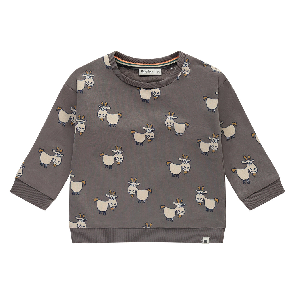 Babyface - Long Sleeve Sweatshirt - Goofy Goat-Long Sleeves-0-3M-Posh Baby