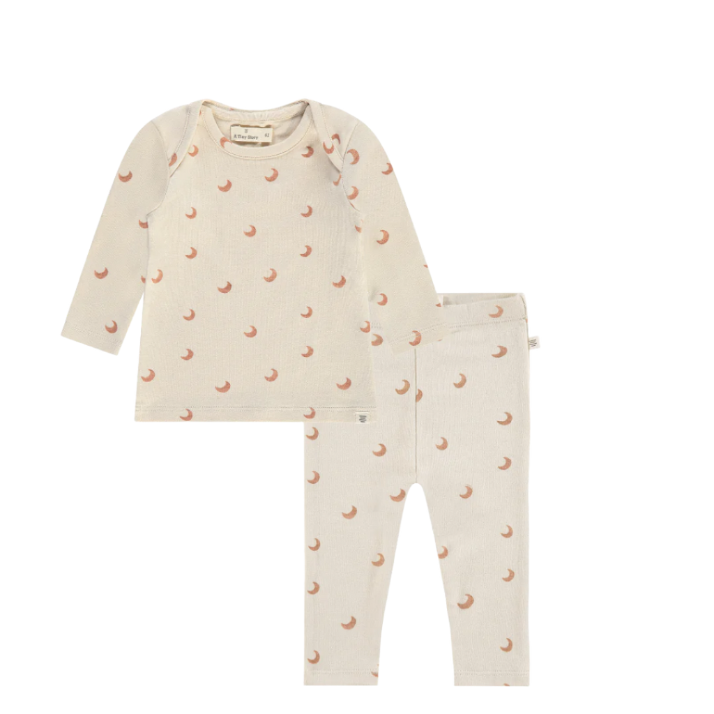 Babyface - Organic Top + Legging Set - Moons-Sets-0-3M-Posh Baby