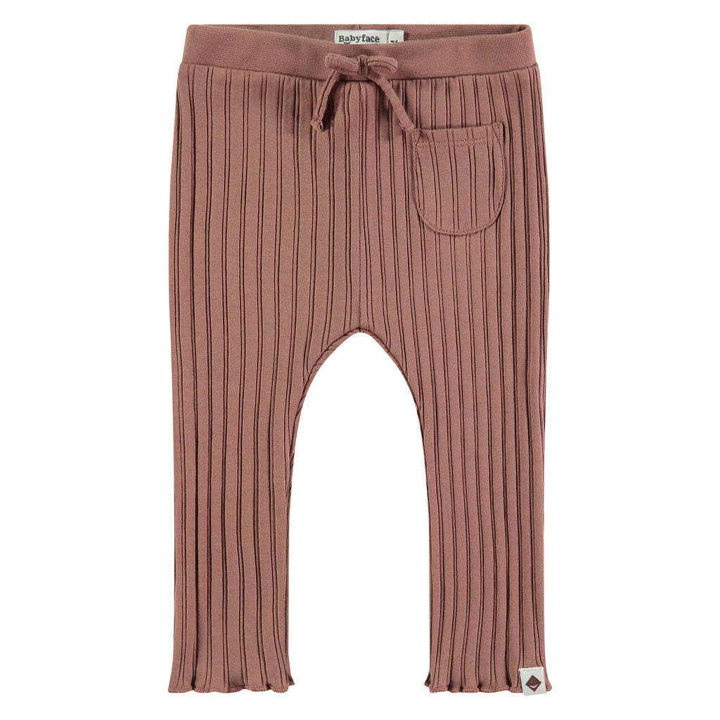 Babyface - Ribbed Pocket Legging - Rosewood-Bottoms-0-3M-Posh Baby