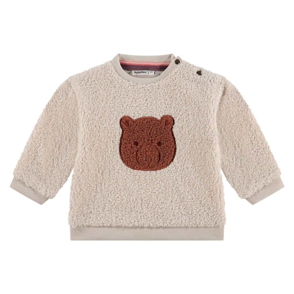 Babyface - Teddy Sweatshirt - Cream-Long Sleeves-0-3M-Posh Baby