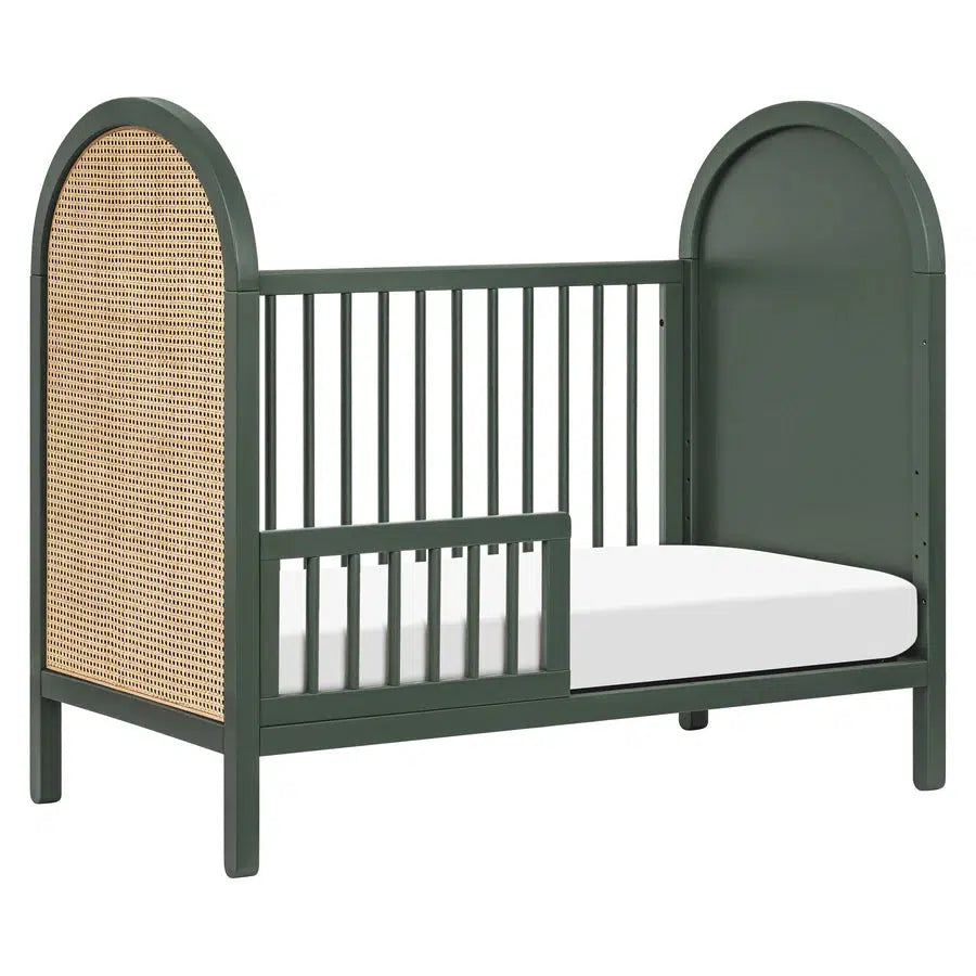 Babyletto - Bondi Cane - 3-in-1 Convertible Crib - Forest Green with Natural Cane-Cribs-Store Pickup in 2-5 Weeks-Posh Baby