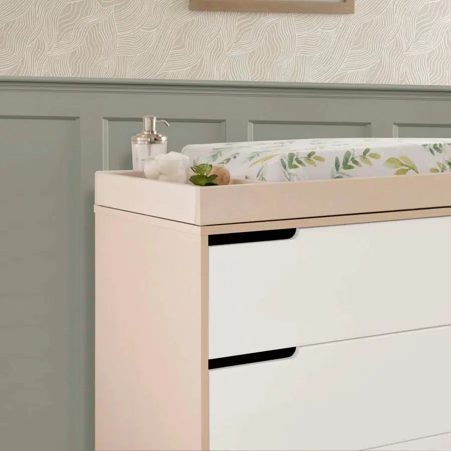 Babyletto - Hudson Changer Dresser - Washed Natural + White-Dressers + Changing Tables-Store Pickup in 2-5 Weeks-Posh Baby