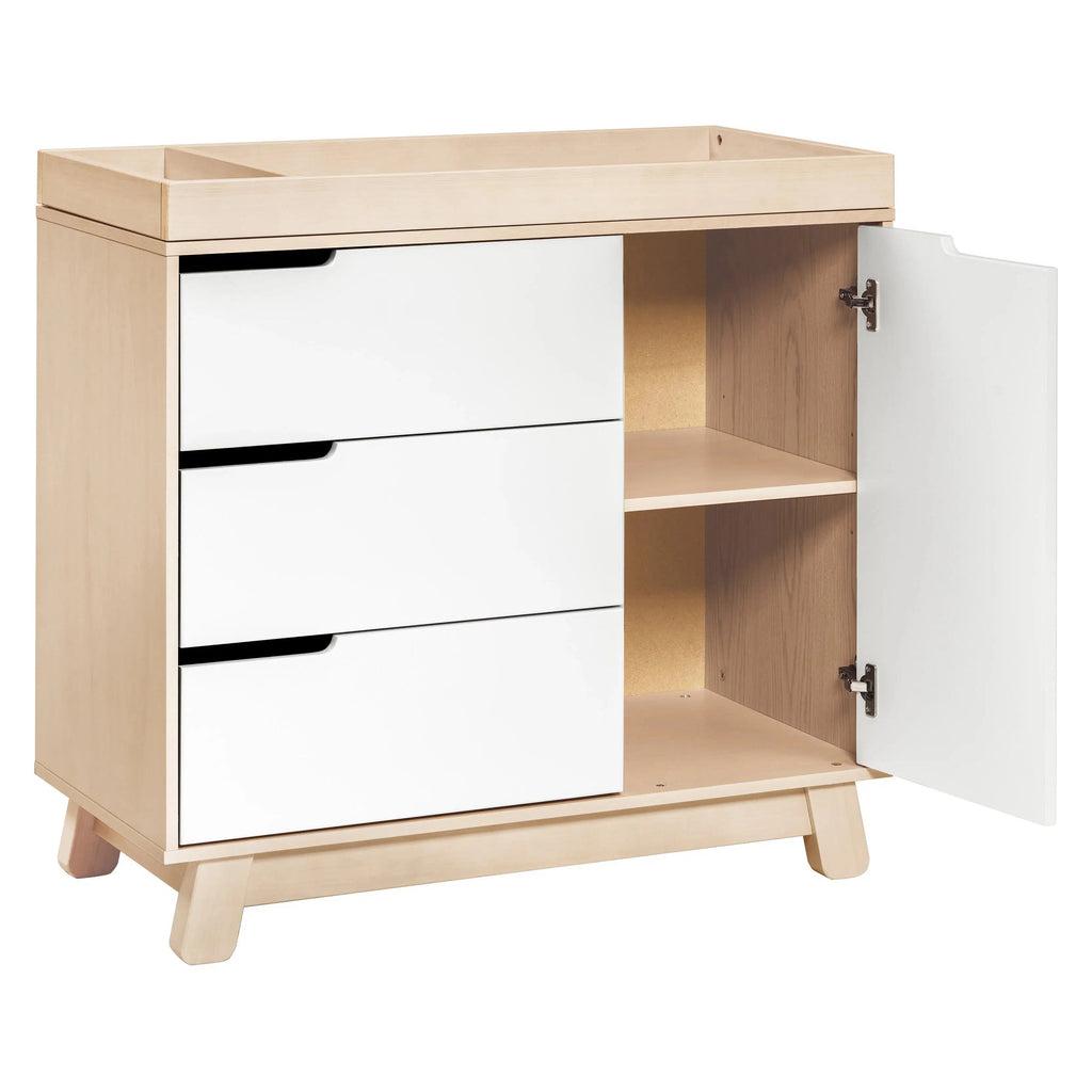 Babyletto - Hudson Changer Dresser - Washed Natural + White-Dressers + Changing Tables-Store Pickup in 2-5 Weeks-Posh Baby