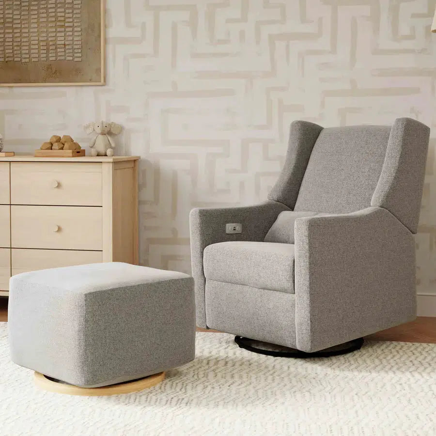 Babyletto - Kiwi Electronic Glider + Recliner - Grey Eco-Weave Performance Fabric-Chairs-Store Pickup in 2-5 Weeks-Posh Baby