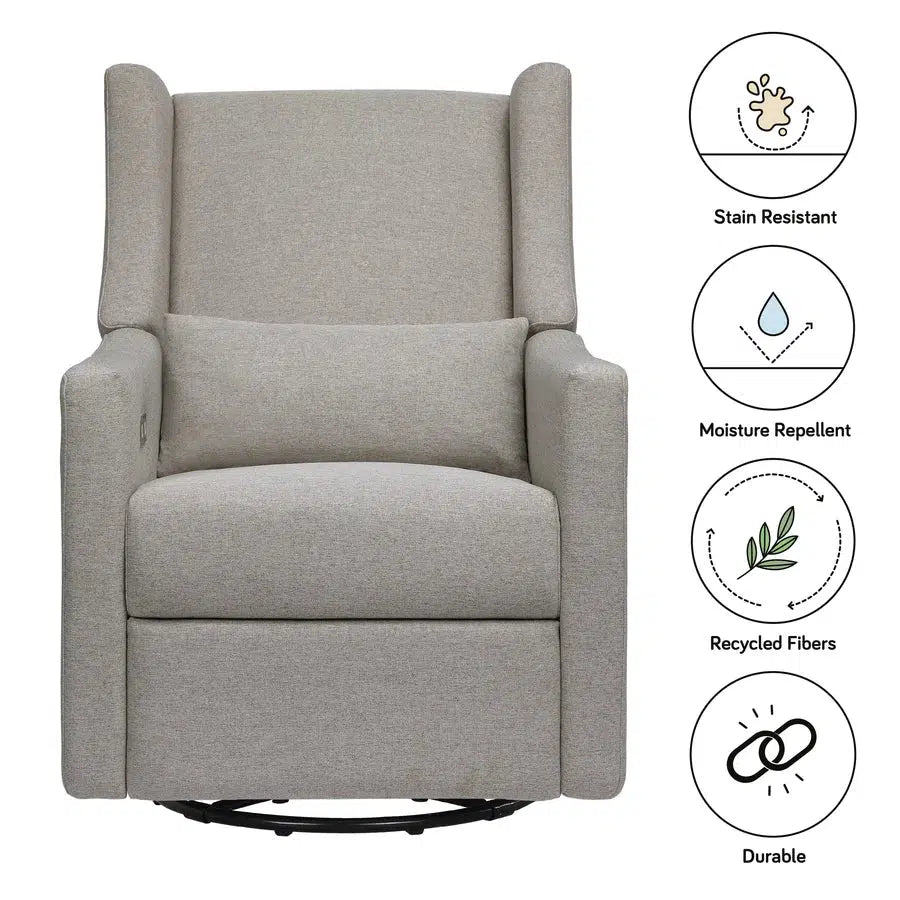 Babyletto - Kiwi Electronic Glider + Recliner - Grey Eco-Weave Performance Fabric-Chairs-Store Pickup in 2-5 Weeks / POST RESTOCK DATE - Late March-Posh Baby