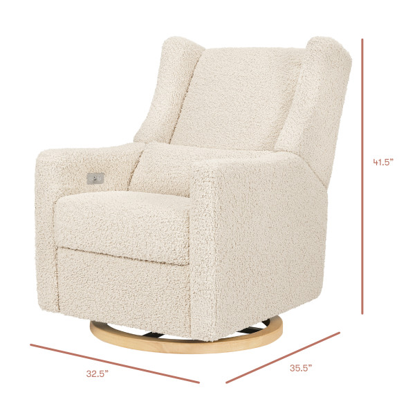 Babyletto - Kiwi Electronic Glider + Recliner - Luxe Almond Teddy Loop with Light Wood Base-Chairs-Store Pickup in 2-5 Weeks / POST RESTOCK DATE - Early January-Posh Baby