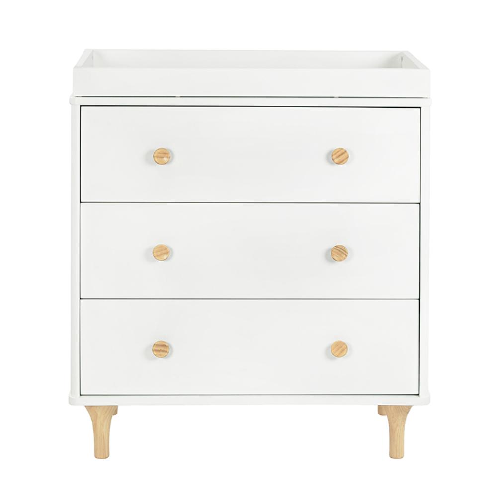 Babyletto - Lolly 3-Drawer Changer Dresser - White + Natural-Dressers + Changing Tables-Store Pickup in 2-5 Weeks / Post Restock Date - Late December-Posh Baby