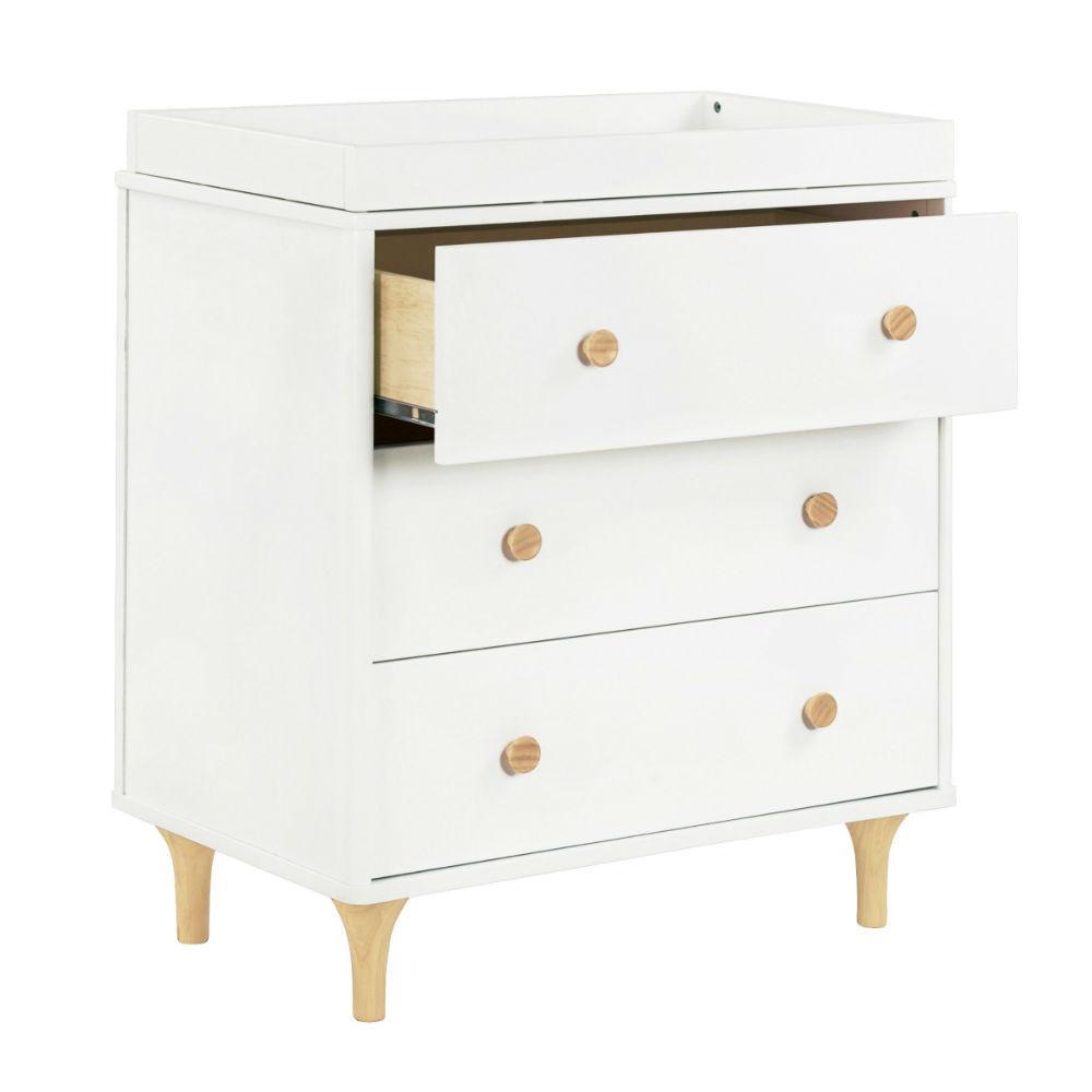 Babyletto - Lolly 3-Drawer Changer Dresser - White + Natural-Dressers + Changing Tables-Store Pickup in 2-5 Weeks / Post Restock Date - Late December-Posh Baby