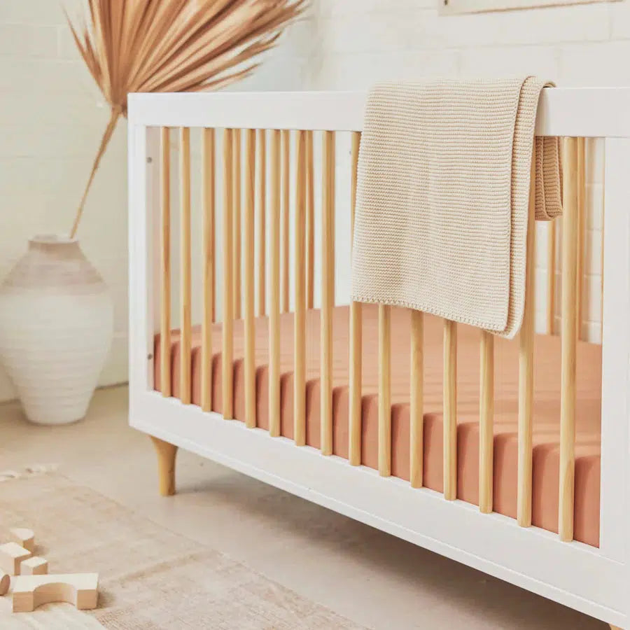 Babyletto - Lolly 3-in-1 Convertible Crib - White + Natural-Cribs-Store Pickup in 2-5 Weeks-Posh Baby