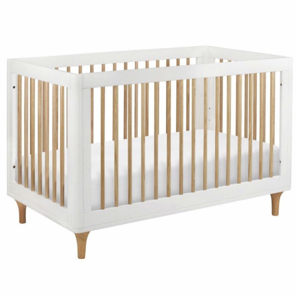 Babyletto - Lolly 3-in-1 Convertible Crib - White + Natural-Cribs-Store Pickup in 2-5 Weeks-Posh Baby