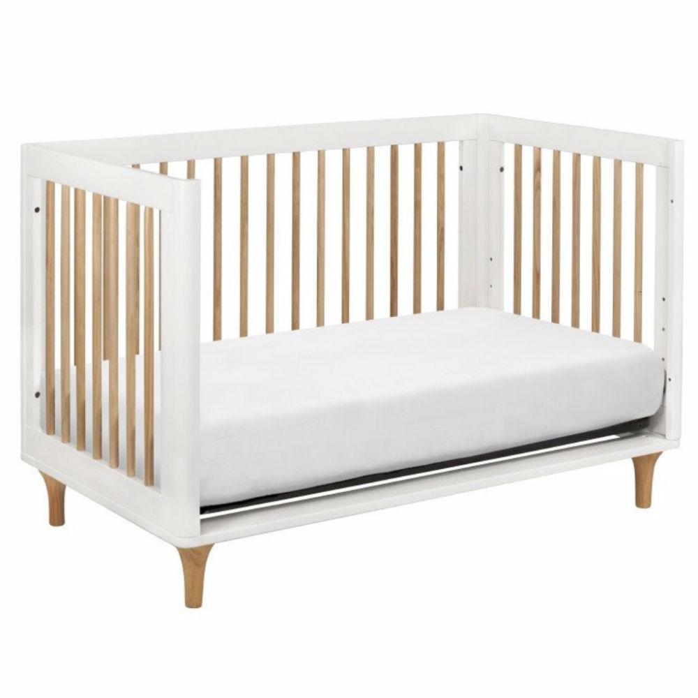 Babyletto - Lolly 3-in-1 Convertible Crib - White + Natural-Cribs-Store Pickup in 2-5 Weeks-Posh Baby