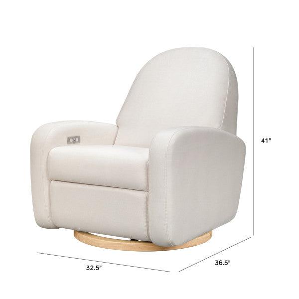 Babyletto - Nami Electronic Glider + Recliner - Cream Eco-Weave Performance Fabric-Chairs-Store Pickup in 2-5 Weeks / POST RESTOCK DATE - Ships Early February-Posh Baby