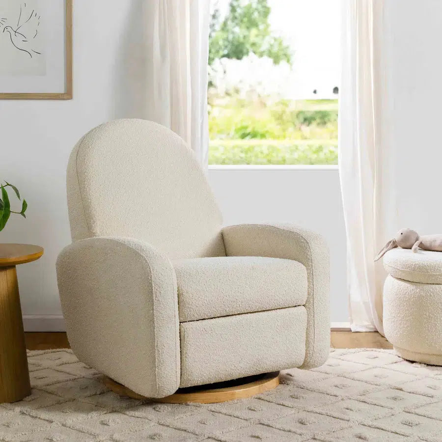 Babyletto - Nami Electronic Glider + Recliner - Luxe Ivory Boucle with Light Wood Base-Chairs-Store Pickup in 2-5 Weeks / POST RESTOCK DATE - Mid May-Posh Baby