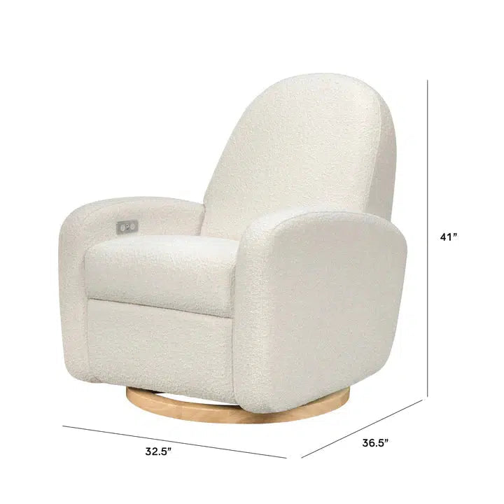 Babyletto - Nami Electronic Glider + Recliner - Luxe Ivory Boucle with Light Wood Base-Chairs-Store Pickup in 2-5 Weeks / POST RESTOCK DATE - Mid May-Posh Baby