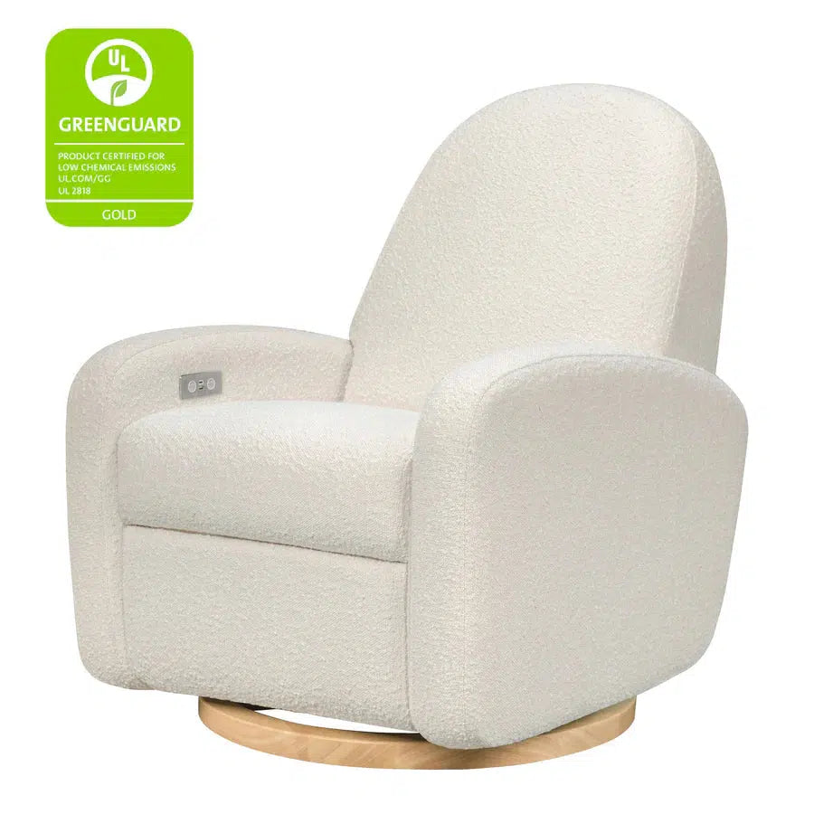 Babyletto - Nami Electronic Glider + Recliner - Luxe Ivory Boucle with Light Wood Base-Chairs-Store Pickup in 2-5 Weeks / POST RESTOCK DATE - Mid May-Posh Baby