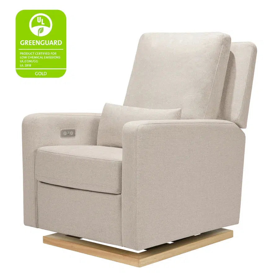 Babyletto - Sigi Electronic Glider + Recliner - Beach Eco-Weave Performance Fabric-Chairs-Store Pickup in 2-5 Weeks-Posh Baby