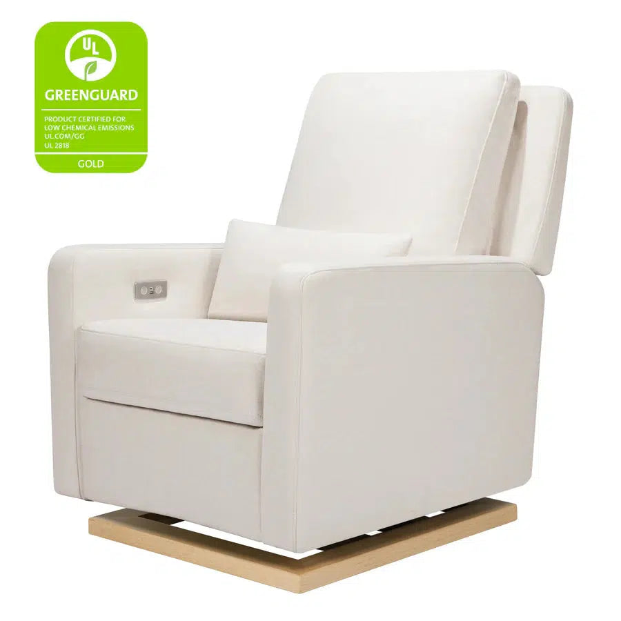 Babyletto - Sigi Electronic Glider + Recliner - Cream Eco-Weave Performance Fabric-Chairs-Store Pickup in 2-5 Weeks-Posh Baby