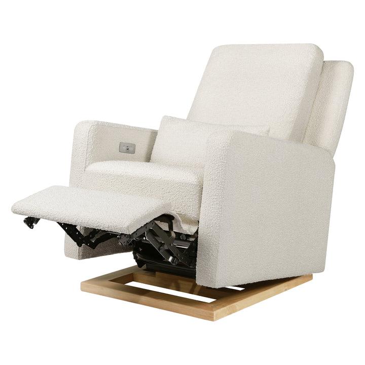 Babyletto - Sigi Electronic Glider + Recliner - Ivory Boucle with Light Wood Base-Chairs-Store Pickup in 2-5 Weeks / POST RESTOCK DATE - Mid February-Posh Baby