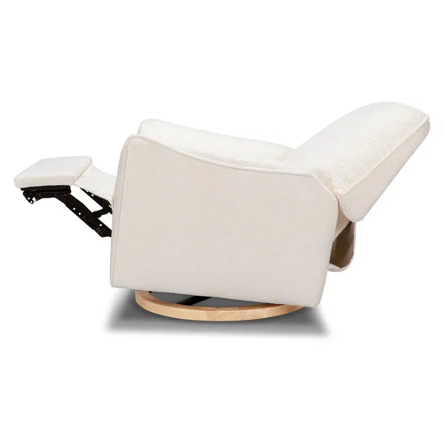 Babyletto - Sunday Electronic Glider + Recliner - Luxe Chantilly Fleece with Light Wood Base-Chairs-Store Pickup in 2-5 Weeks-Posh Baby