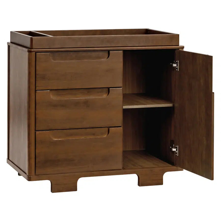 Babyletto - Yuzu 3-Drawer Changer Dresser - Natural Walnut-Dressers + Changing Tables-Store Pickup in 2-5 Weeks / POST RESTOCK DATE - Late February-Posh Baby