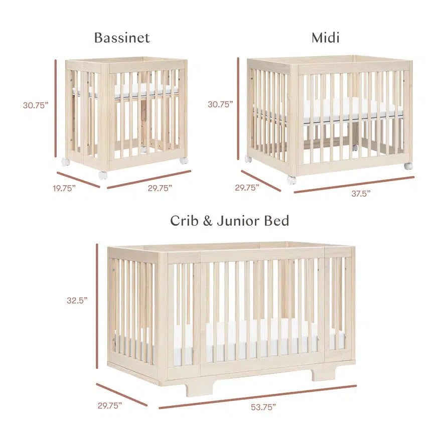 Babyletto - Yuzu Convertible Crib - Washed Natural-Cribs-Store Pickup in 2-5 Weeks-Posh Baby