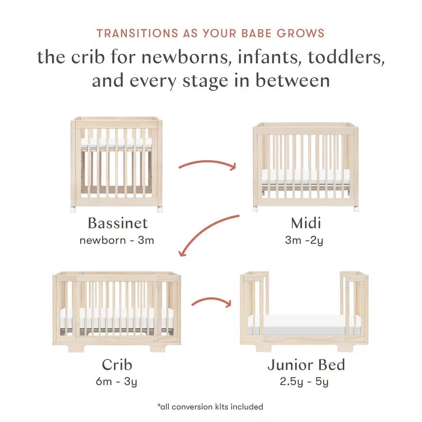 Babyletto - Yuzu Convertible Crib - Washed Natural-Cribs-Store Pickup in 2-5 Weeks-Posh Baby