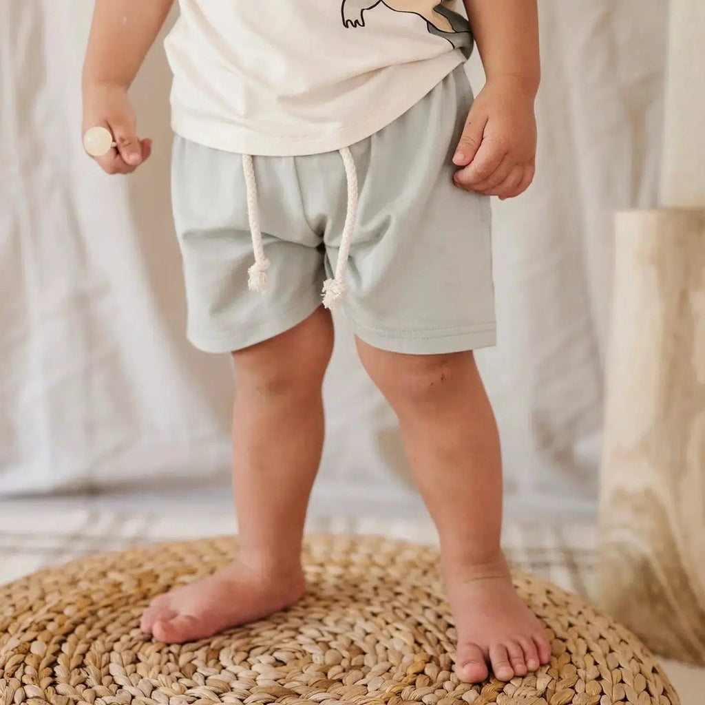 Babysprouts - Everyday Shorts - Sage-Bottoms-6-12M-Posh Baby