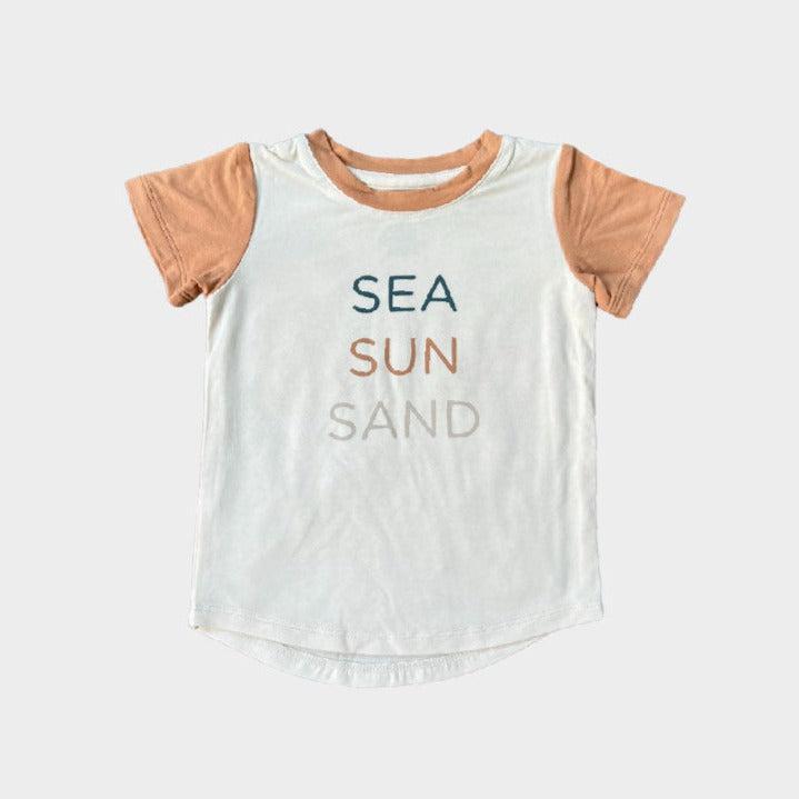 Babysprouts - Short Sleeve Colorblock Tee - Sea Sun Sand-Short Sleeves-3-6M-Posh Baby